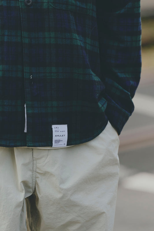 AMULET PLAID FLANNEL SHIRT GREEN / NAVY