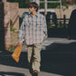 AMULET HEAVY WASHED PLAID SHIRT BEIGE