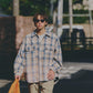 AMULET HEAVY WASHED PLAID SHIRT BEIGE