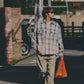 AMULET HEAVY WASHED PLAID SHIRT BEIGE