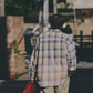AMULET HEAVY WASHED PLAID SHIRT BEIGE